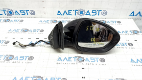 Right side mirror assembly for Alfa Romeo Stelvio 18-20, 8+6 pins, black, turn signal, heated, scratches