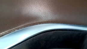 Front left door trim panel for Toyota Venza 21-22 LE, XLE, brown and gray leather, with seat memory, dark gray trim, with handle, scratches