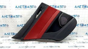Alfa Romeo Stelvio 18-25 rear left door panel, black with red leather, with wood insert, with handle, scratches, broken fastener