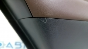 Door trim panel rear left Toyota Venza 21-22 LE, XLE leather brown with gray, dark gray trim, with handle, with button, scratches