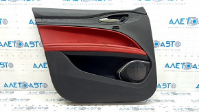 Alfa Romeo Stelvio 18-25 front left door panel, black with red leather, with wood insert, with handle, scratches, dents