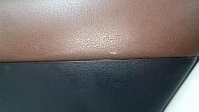 Door trim panel, rear right, Toyota Venza 21-22 LE, XLE, brown and gray leather, dark gray trim, with handle, with button, scratch, dented leather