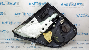 Door trim panel, rear right, Toyota Venza 21-22 LE, XLE, brown and gray leather, dark gray trim, with handle, with button, scratch, dented leather