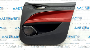 Alfa Romeo Stelvio 18-25 front right door panel, black with red leather, with wood insert, with handle, scratches