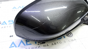 Right side mirror assembly for Jeep Cherokee KL 14-23, 7+7 pins, BSM, heated, backlit, turn signal, graphite, scratched, cracked housing
