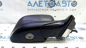 Right side mirror assembly for Jeep Cherokee KL 14-23, 7+7 pins, BSM, heated, backlit, turn signal, graphite, scratched, cracked housing