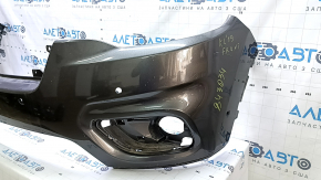Jeep Cherokee KL 19-23 front bumper, bare upper part, for parking sensors, graphite, cracked