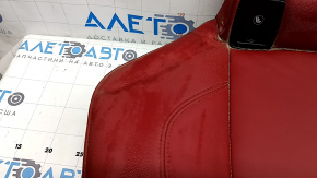 Alfa Romeo Stelvio 2nd row rear seat cushion, red leather, dents, scratches, needs cleaning