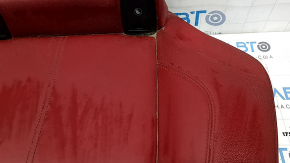Alfa Romeo Stelvio 2nd row rear seat cushion, red leather, dents, scratches, needs cleaning