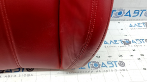 Alfa Romeo Stelvio 18-21 driver's seat back upholstery, red leather, dents, scratches, needs cleaning