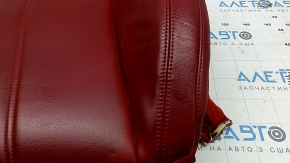 Alfa Romeo Stelvio 18-21 driver's seat back upholstery, red leather, dents, scratches, needs cleaning