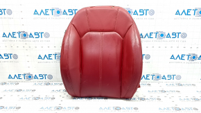 Alfa Romeo Stelvio 18-21 passenger seat back upholstery, red leather, dents, scratches, needs cleaning