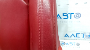 Alfa Romeo Stelvio 18-21 passenger seat back upholstery, red leather, dents, scratches, needs cleaning