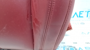 Alfa Romeo Stelvio 18-21 passenger seat back upholstery, red leather, dents, scratches, needs cleaning