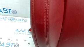 Alfa Romeo Stelvio 18-21 passenger seat back upholstery, red leather, dents, scratches, needs cleaning