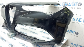 Bare front bumper for an Alfa Romeo Stelvio 18-21, without parking sensors and headlight washers, black, dented, scratches, broken fasteners