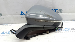 Left side mirror assembly for Volkswagen ID.4 21-22, 12+2 pins, turn signal, backlight, heated, BSM, gray LA7C, scratches