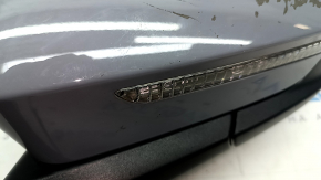 Left side mirror assembly for Volkswagen ID.4 21-22, 12+2 pins, turn signal, backlight, heated, BSM, gray LA7C, scratches