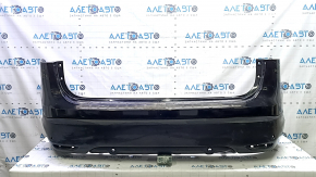 Bare rear bumper for Nissan Rogue Sport 19-22 with parking sensors, graphite, tear, crack in mount, missing left side, scratches