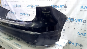 Bare rear bumper for Nissan Rogue Sport 19-22 with parking sensors, graphite, tear, crack in mount, missing left side, scratches