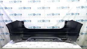 Bare rear bumper for Nissan Rogue Sport 19-22 with parking sensors, graphite, tear, crack in mount, missing left side, scratches