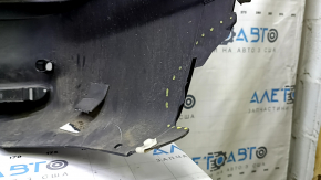 Bare rear bumper for Nissan Rogue Sport 19-22 with parking sensors, graphite, tear, crack in mount, missing left side, scratches