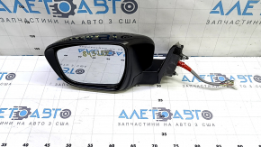 Left side mirror assembly Nissan Rogue Sport 17-22 11-pin, turn signal, heated, camera, for BSM, black, worn