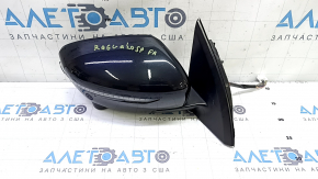 Right side mirror assembly for Nissan Rogue Sport 17-22, 11 pins, turn signal, heated, camera, compatible with BSM, black, scratches