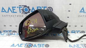 Left side mirror assembly for Audi Q5 80A 18-24V 15-pin, black, auto-dimming, turn signal, BSM, heated, scratches