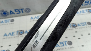 Front left door sill trim for BMW X5 F15 2014-2018, black with chrome insert, type 2, scratches, corrosion, dent