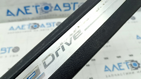 Front right door sill trim BMW X5 F15 14-18 black with chrome insert, type 2, scratches, corrosion, worn