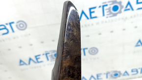 Left side trim panel for center console BMW X5 F15 14-18, poplar wood, scratches, broken mount