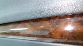 Door trim, rear left, Audi Q5 80A 18-20, black leather, wood molding, with handle, armrest and insert, black leather, with squeaker, scratches