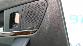 Door trim, rear left, Audi Q5 80A 18-20, black leather, wood molding, with handle, armrest and insert, black leather, with squeaker, scratches