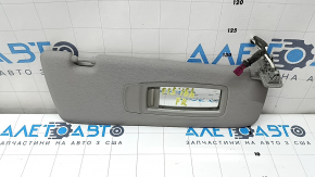 Right sun visor for BMW X5 F15 14-18, gray GRAU, no hook, broken cap mount, missing cap