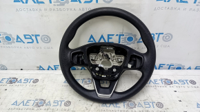 The steering wheel is bare, Ford Bronco Sport 21-25, black leather, without heating, buttons, paddles, scratches.