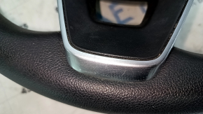 The steering wheel is bare, Ford Bronco Sport 21-25, black leather, without heating, buttons, paddles, scratches.