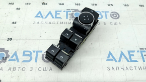 Front left window lift control for a 2021 Ford Bronco Sport, black with chrome, 1 auto down, chrome lift