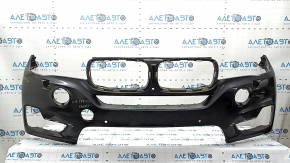 Bare front bumper BMW X5 F15 14-18 for 2 parking sensors, headlight washers, camera, graphite A90, bumpers, broken fasteners