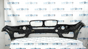 Bare front bumper BMW X5 F15 14-18 for 2 parking sensors, headlight washers, camera, graphite A90, bumpers, broken fasteners