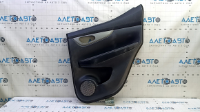 Nissan Rogue Sport 20-22 black rear right door panel with black leather insert, black leather armrest, gray molding