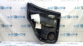 Nissan Rogue Sport 20-22 black rear right door panel with black leather insert, black leather armrest, gray molding