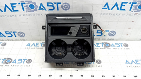 BMW X5 F15 14-18 center console pocket with cup holders, black, e-drive, with cigarette lighter