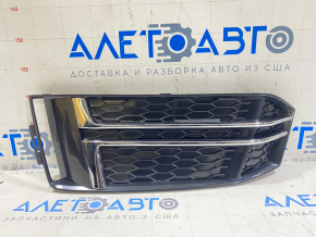 Front bumper grille left Audi A4 B9 17-19 s-line, without radar, chrome