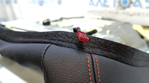 Driver's seat lower trim for BMW 3 F30 12-18, black leather with red stitching, Sport, heated, cracked leather