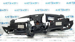 Front dashboard with Airbag BMW X5 F15 14-18, black Dakota leather, for projection, broken mount, broken mounts, scratches, dents, needs cleaning
