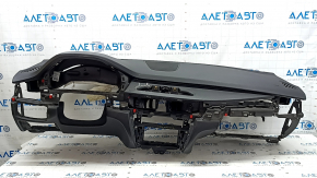 Front dashboard with Airbag BMW X5 F15 14-18, black Dakota leather, for projection, broken mount, broken mounts, scratches, dents, needs cleaning