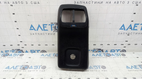 Rear center console trim for a 2021-2025 Ford Bronco Sport, black, for rear air vents, without a charging port, worn, scratches