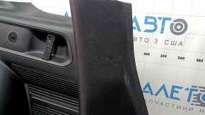 Right arch trim for a 2021-2025 Ford Bronco Sport, black, with hooks, scratches, and wear.