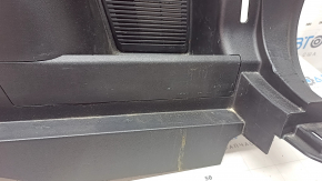 Right arch trim for a 2021-2025 Ford Bronco Sport, black, with hooks, scratches, and wear.